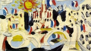Vue de Notre Dame de Paris 2 1945 Cubista Pinturas al óleo